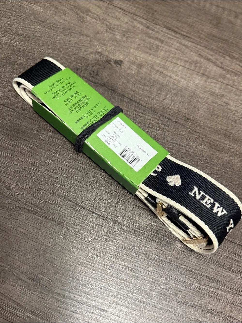 kate spade Black and Cream Webbing Laptop Bag Strap - Picture 3 of 7